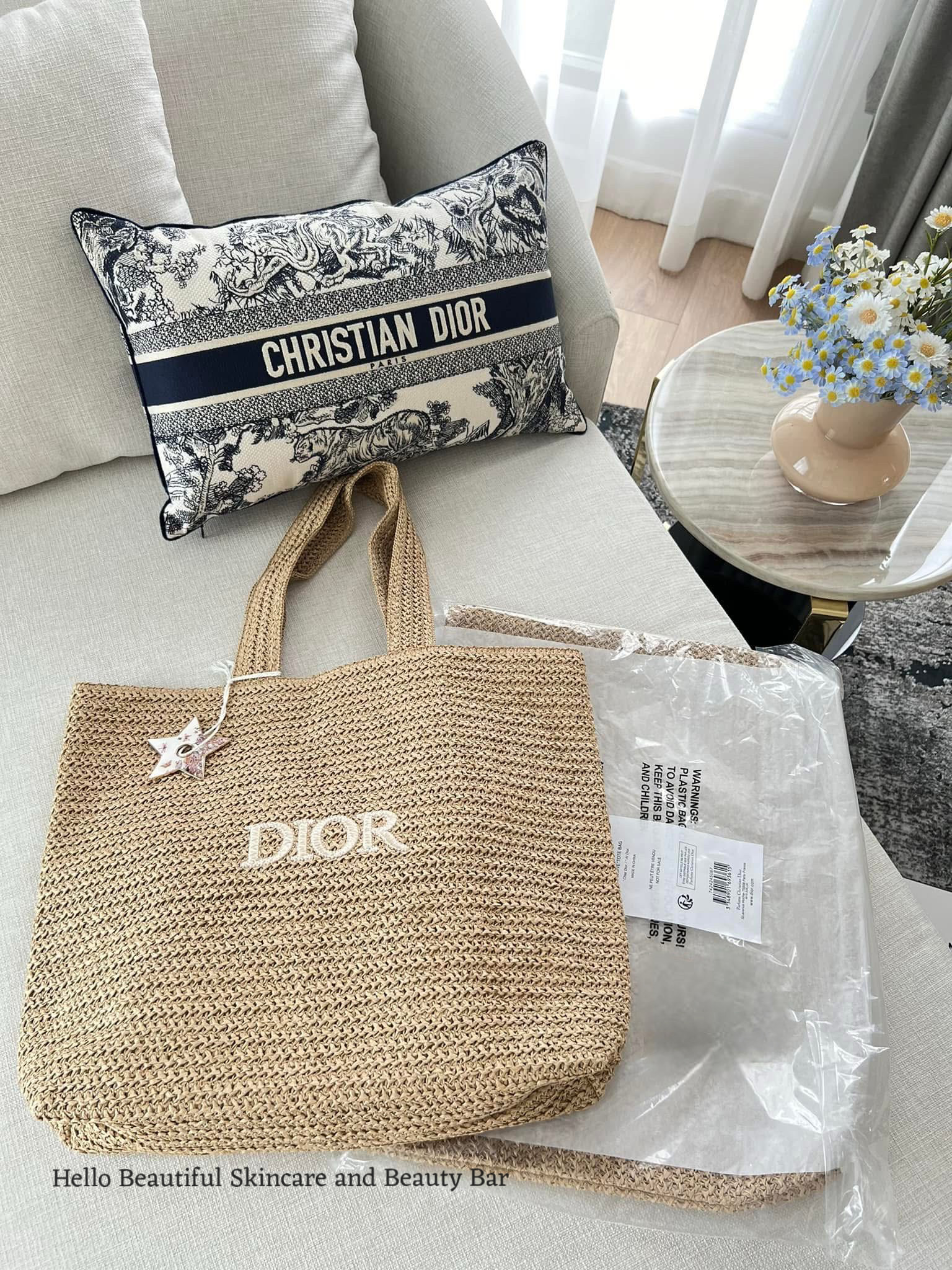 Authentic GWP Dior Tote Raffia Bag - Image 2