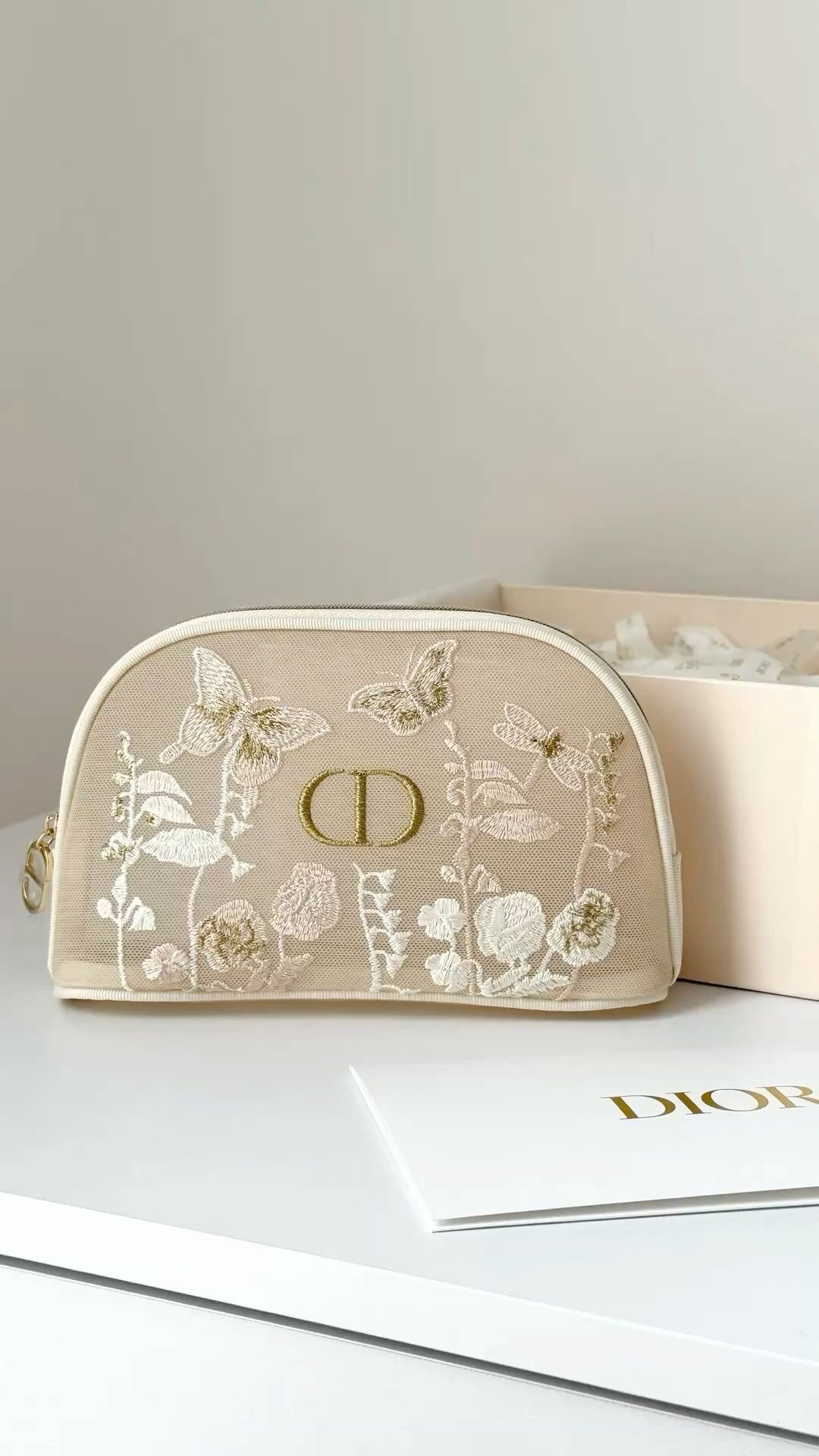 Authentic GWP Dior Butterfly Pouch with box