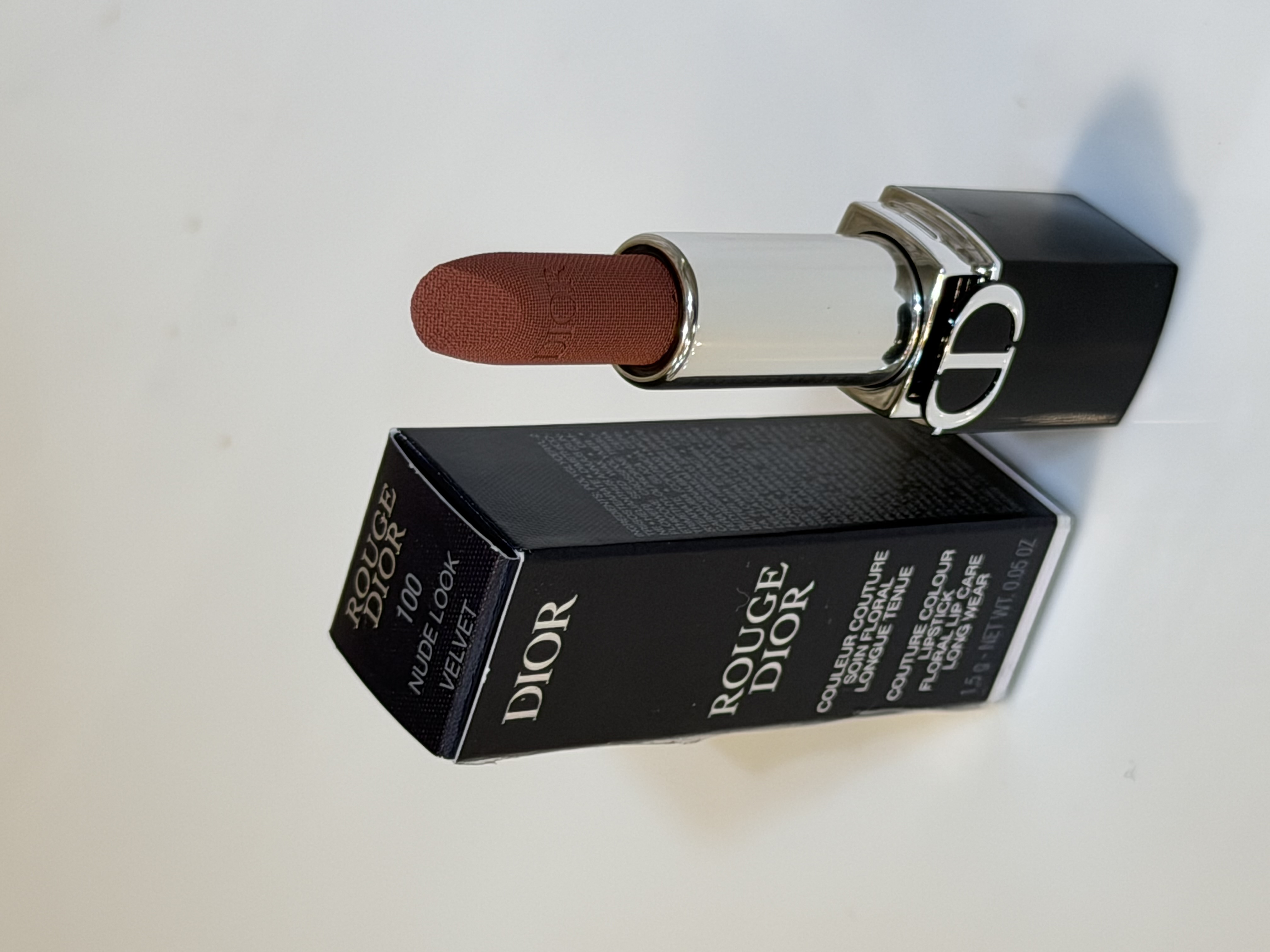 Rouge Dior Travel Size Lipstick in a box - 100 Nude Look Velvet - Image 4