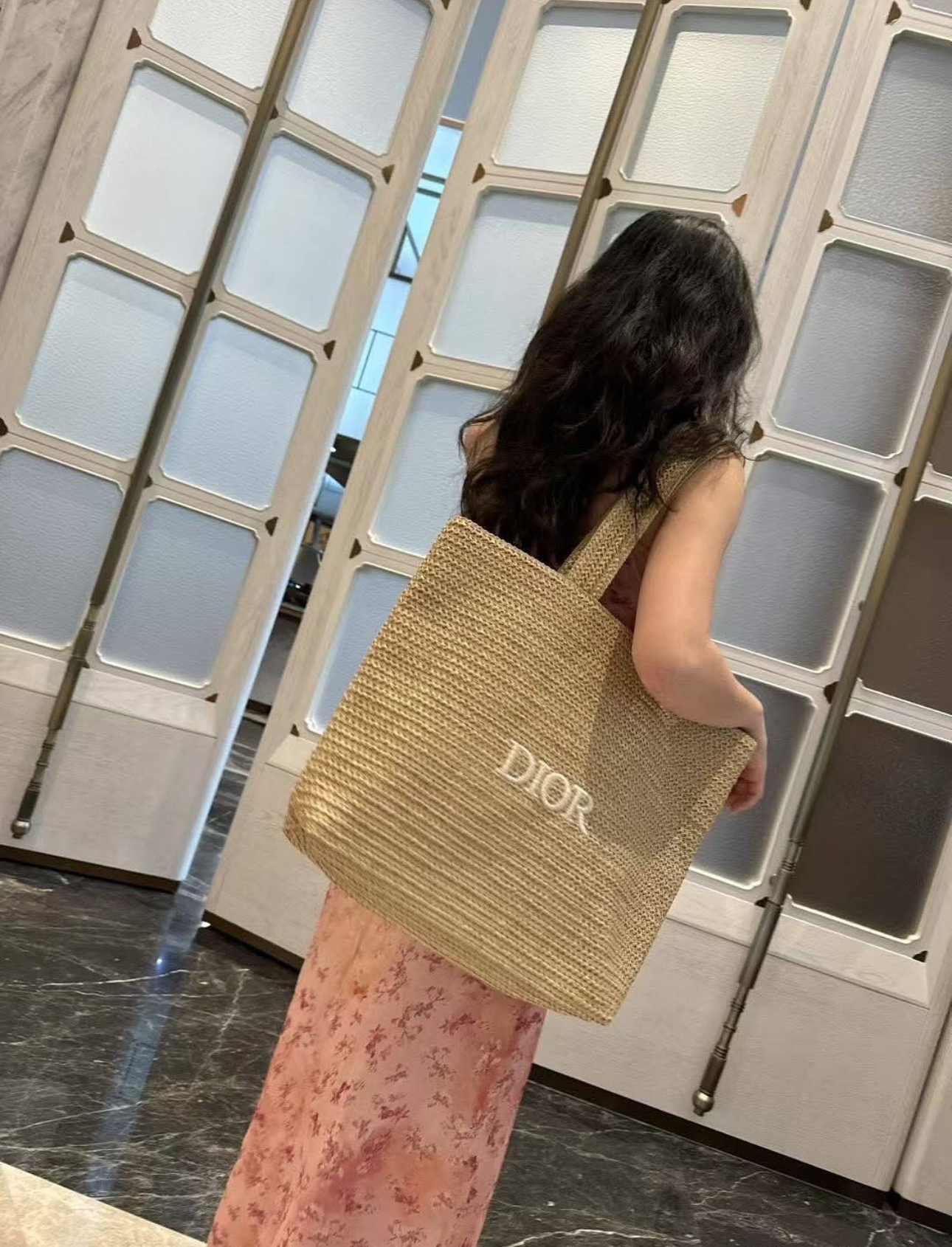 Authentic GWP Dior Tote Raffia Bag - Image 6