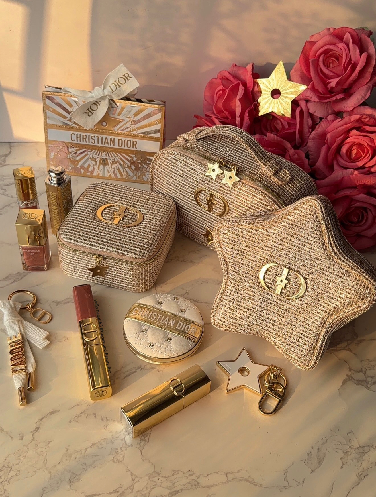 Authentic GWP Dior Holiday Star Pouch With Box 