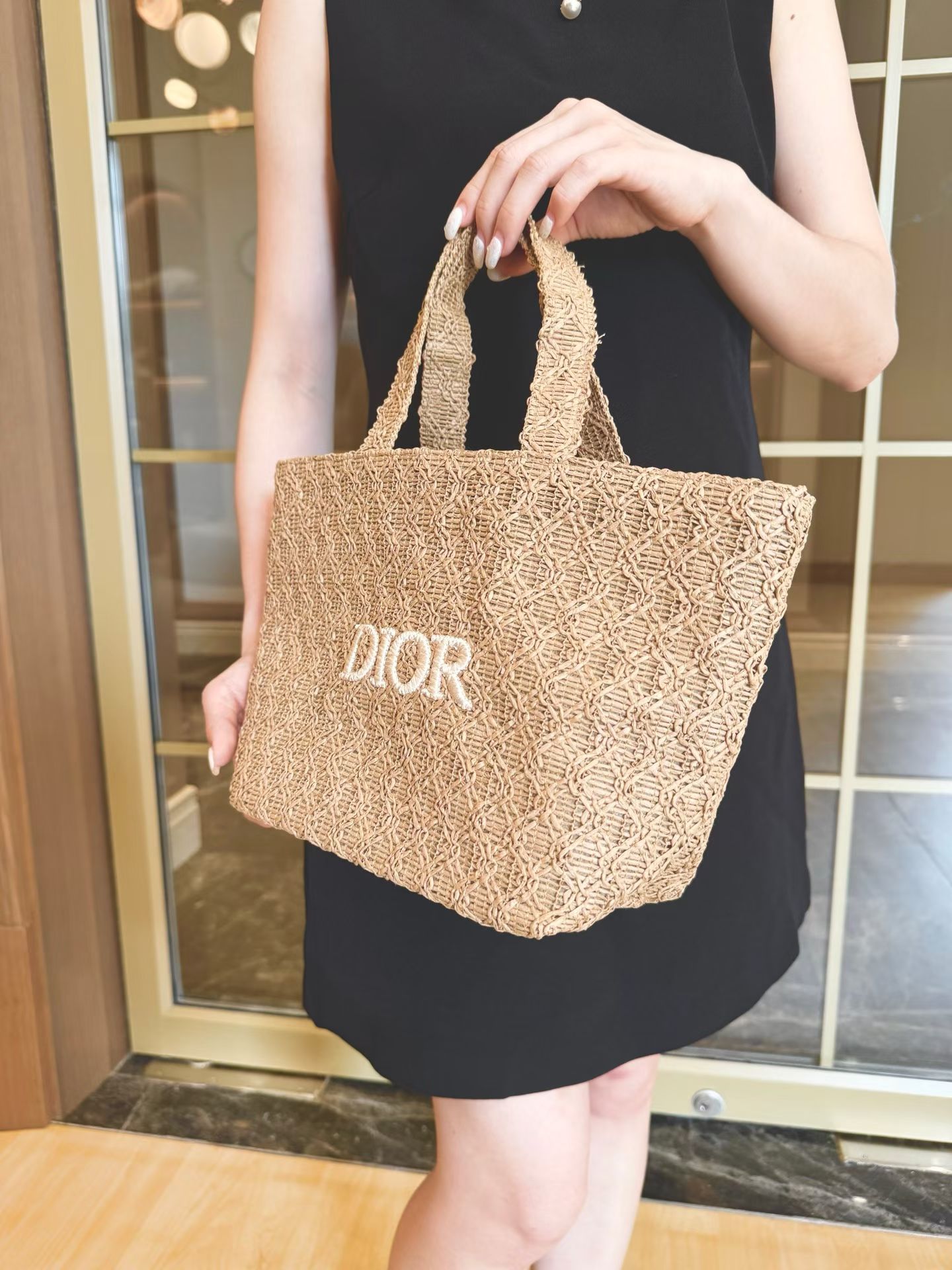 Authentic GWP Dior Raffia Bag Medium Size - Image 2