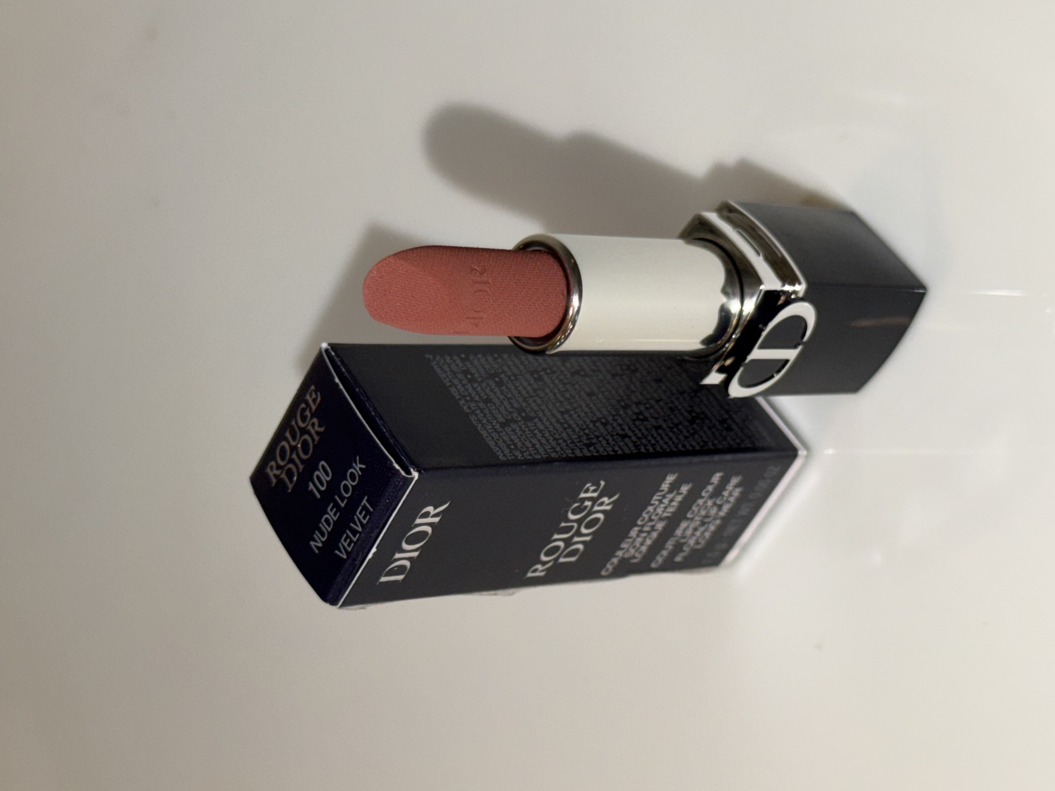 Rouge Dior Travel Size Lipstick in a box - 100 Nude Look Velvet - Image 3