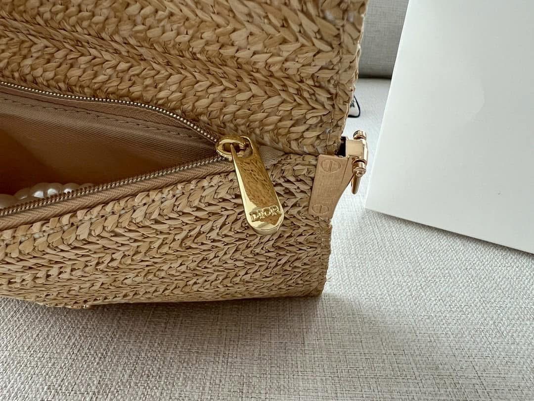 Authentic GWP Dior Raffia Bag with Free Pearl Strap - Image 3