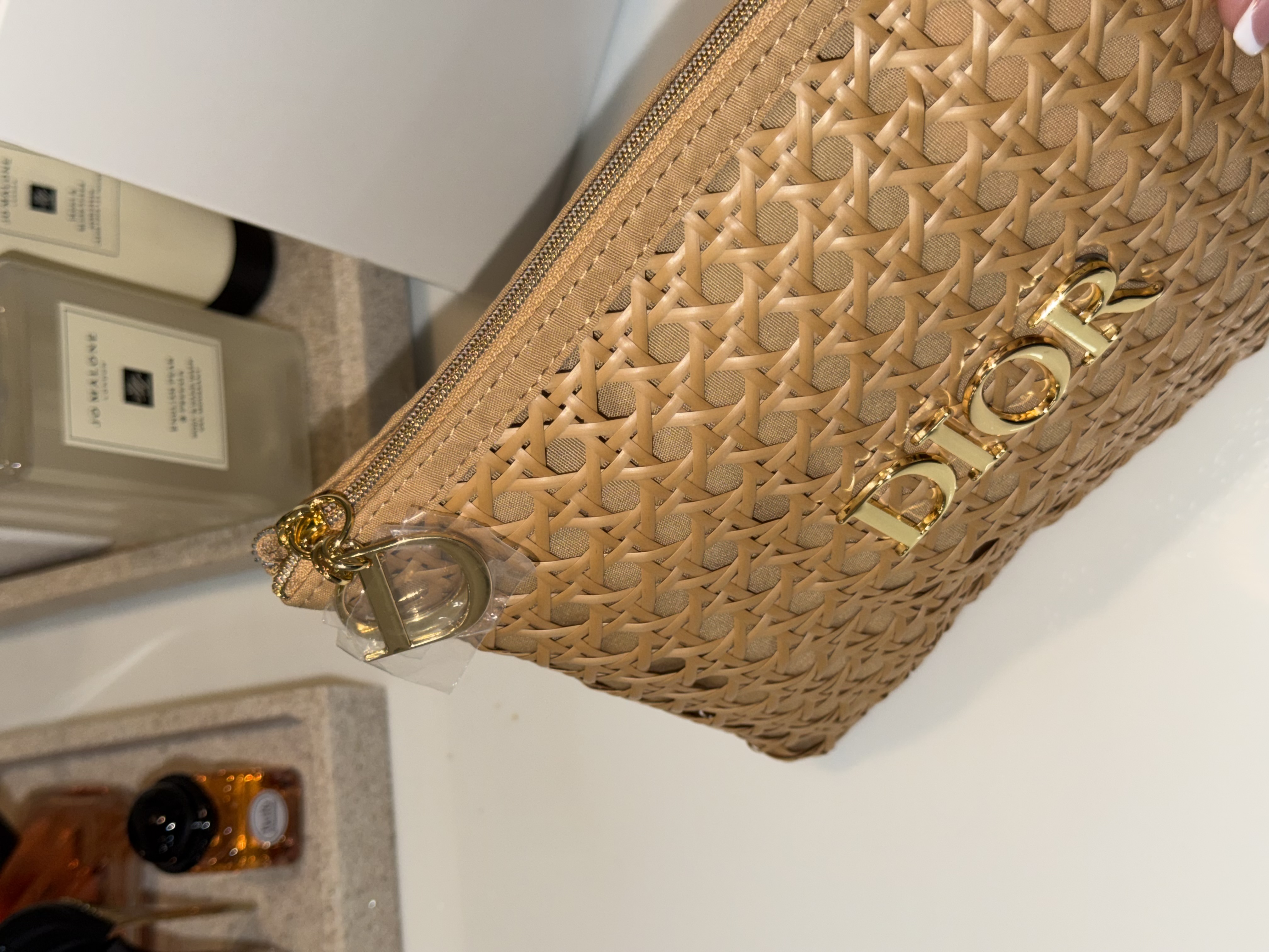 NEW Dior GWP Raffia Pouch - Image 5