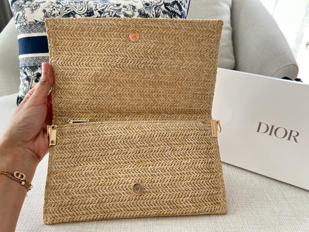 Authentic GWP Dior Raffia Bag with Free Pearl Strap - Image 2