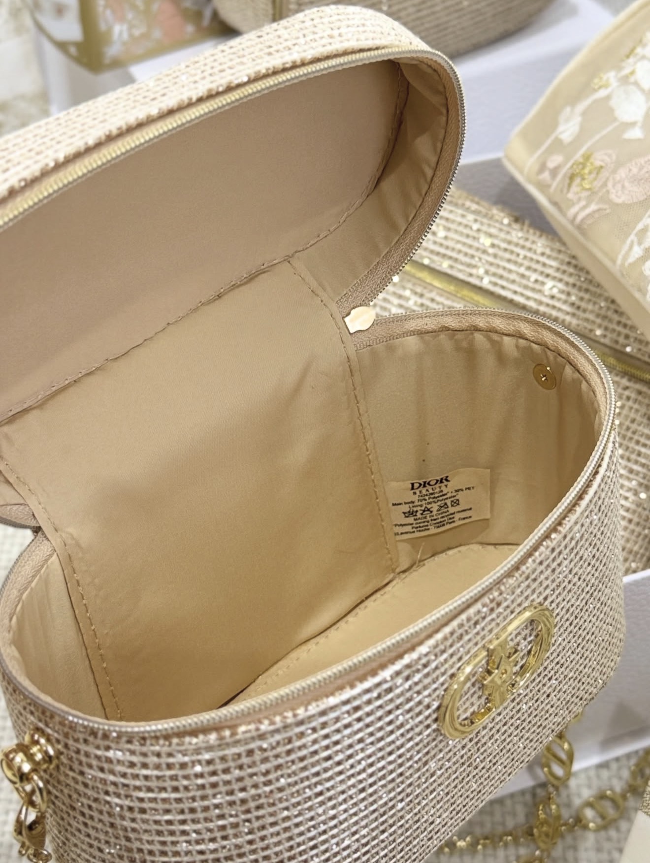 Authentic Dior Gold Bag Complete with FREE Chain and Paperbag - Image 5