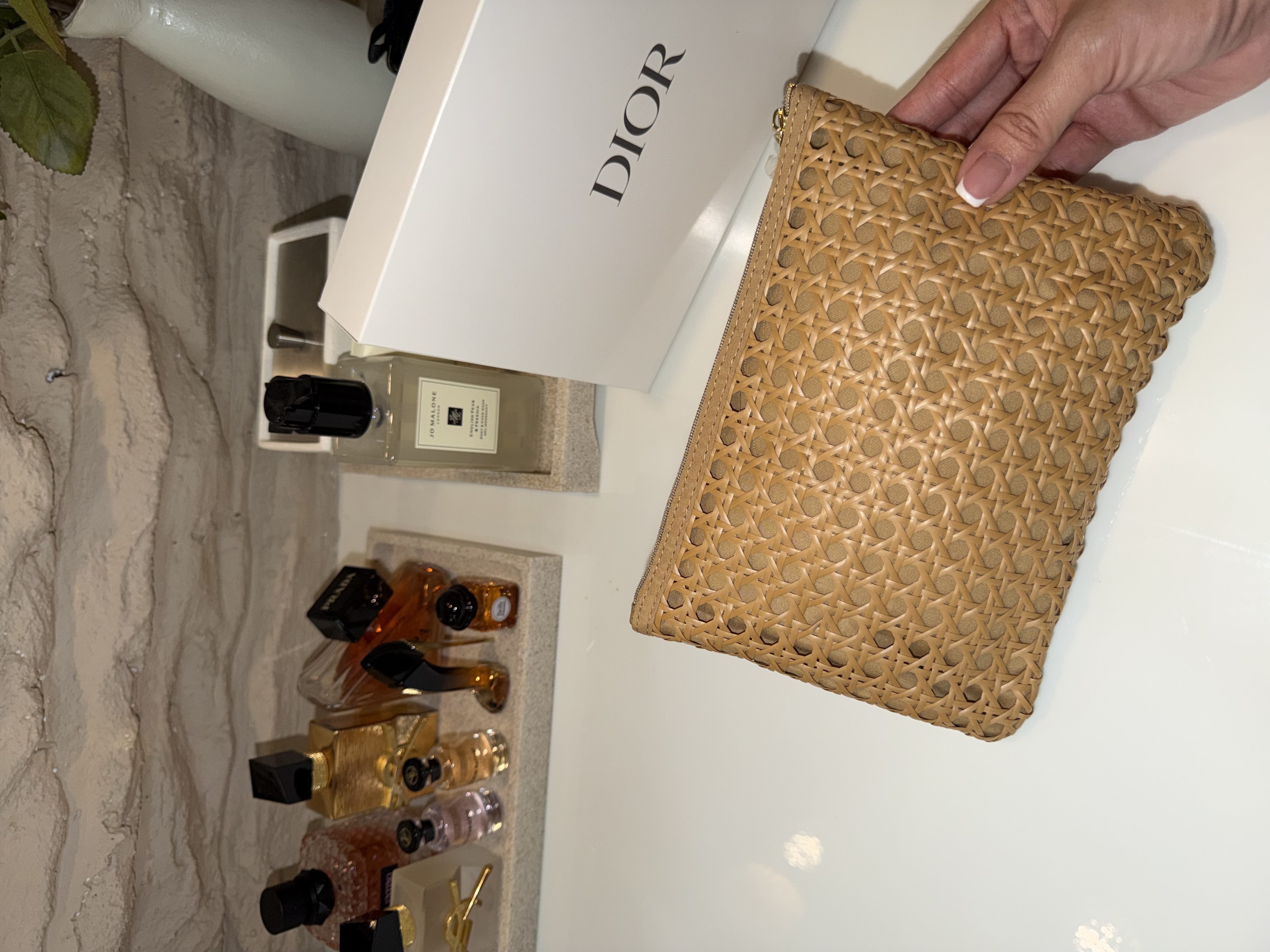 NEW Dior GWP Raffia Pouch - Image 7