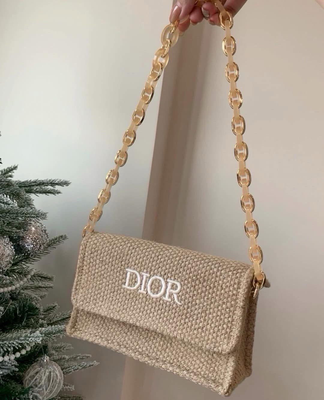 Authentic GWP Dior Shoulder Raffia Bag With Box and FREE paperbag - Image 3
