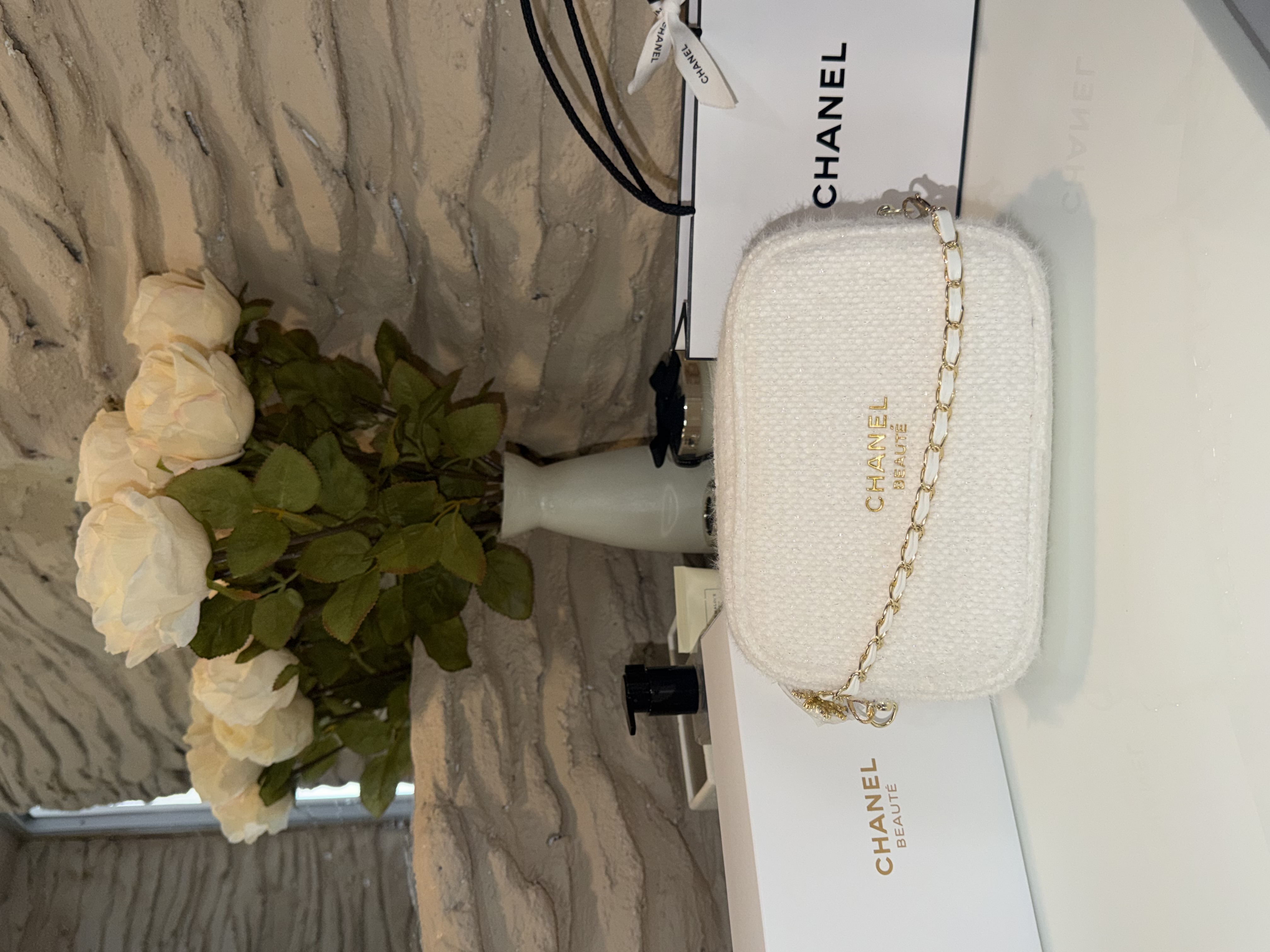 Authentic GWP Chanel Pouch with Strap and Box 