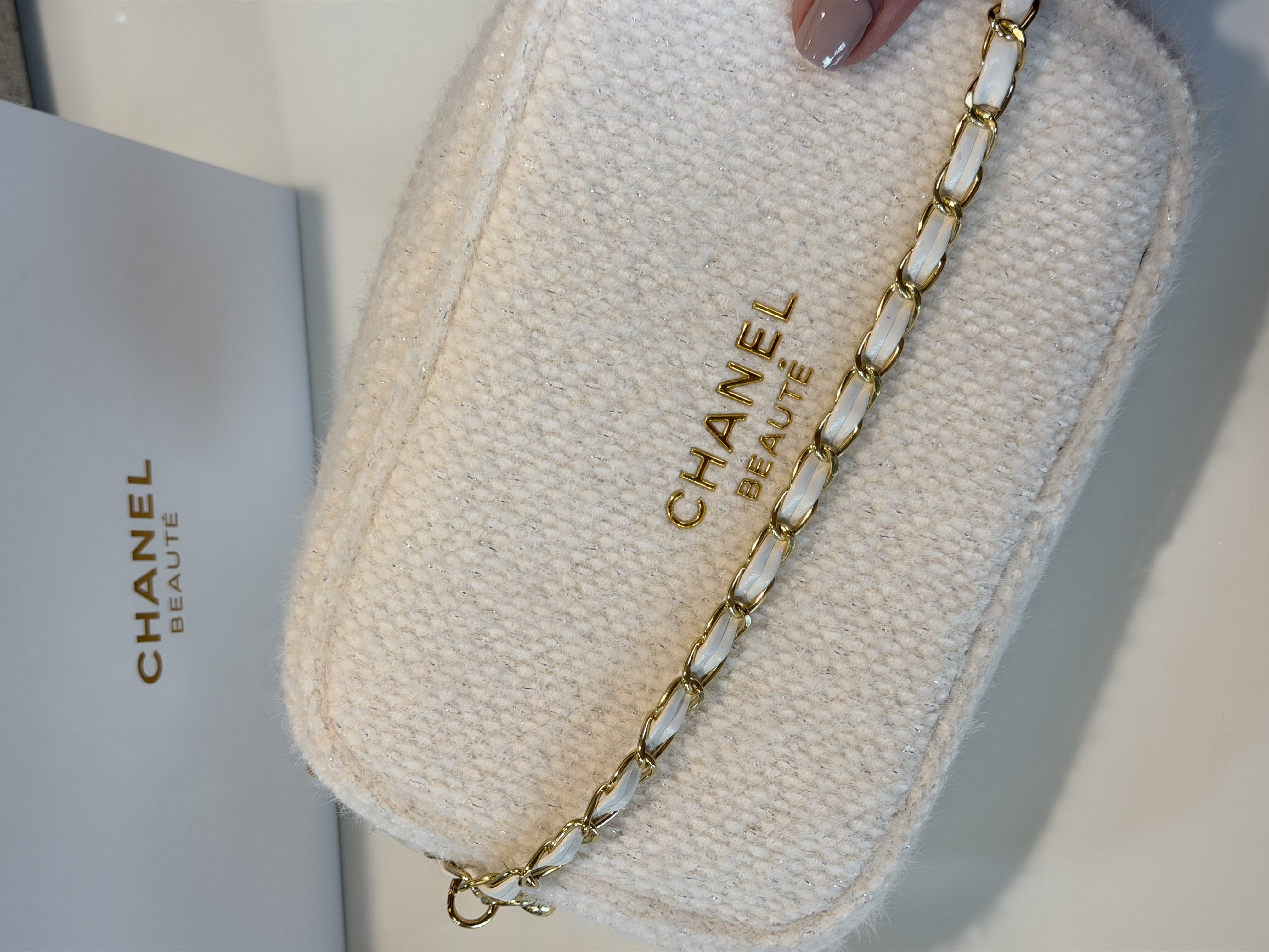 Authentic GWP Chanel Pouch with Strap and Box  - Image 2