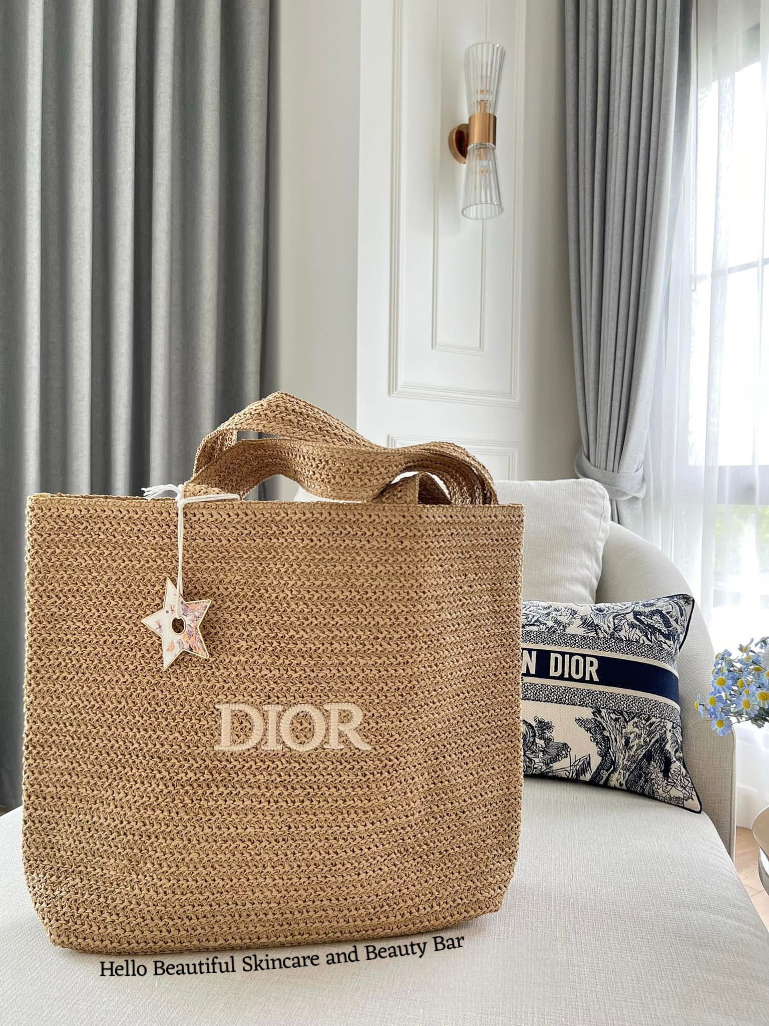 Authentic GWP Dior Tote Raffia Bag
